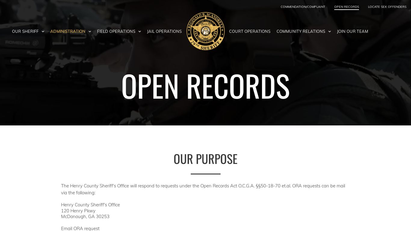 OPEN RECORDS - safehenry.com